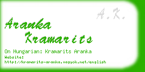 aranka kramarits business card